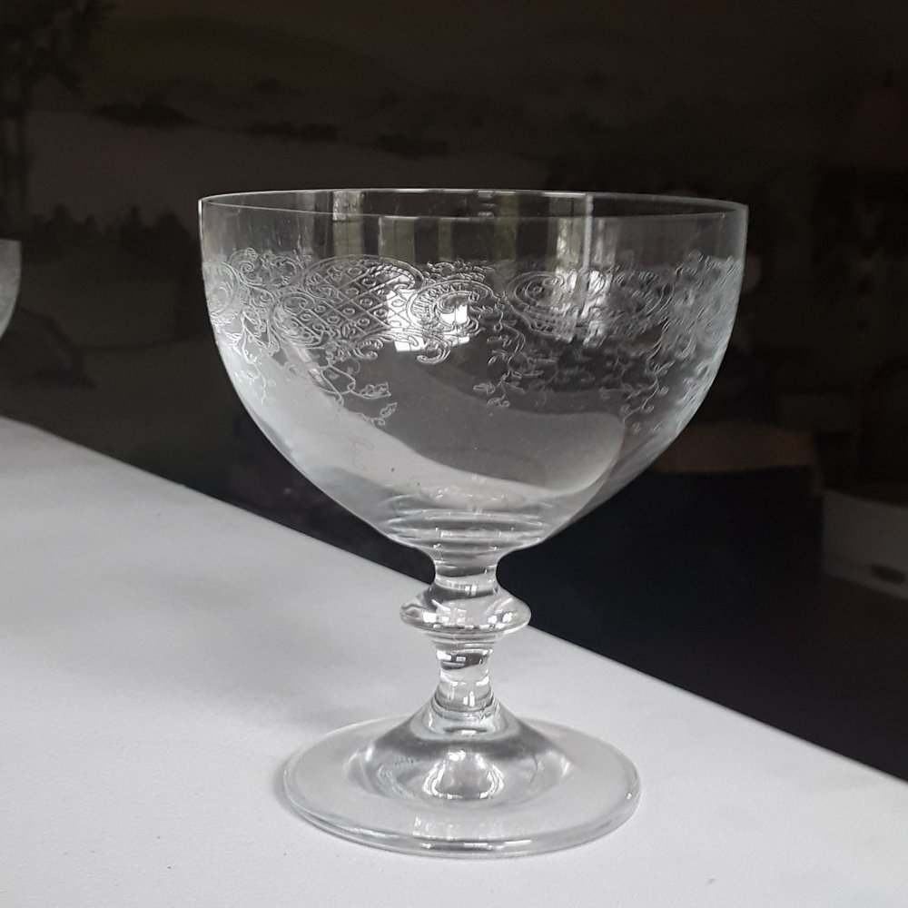 Mikasa Crystal Barware Victorian Lace 4 Saucers (coupes)